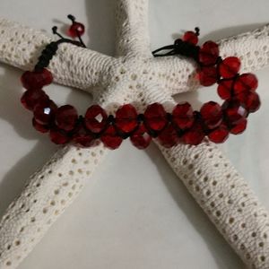 Ruby red bead bracelet